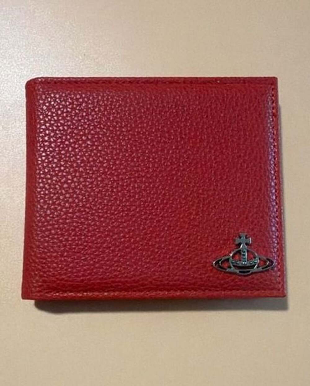 Vivienne Westwood Orb Plaque Bifold Wallet Red Leather